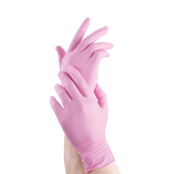 Guantes rosa nitrilo 100 und.